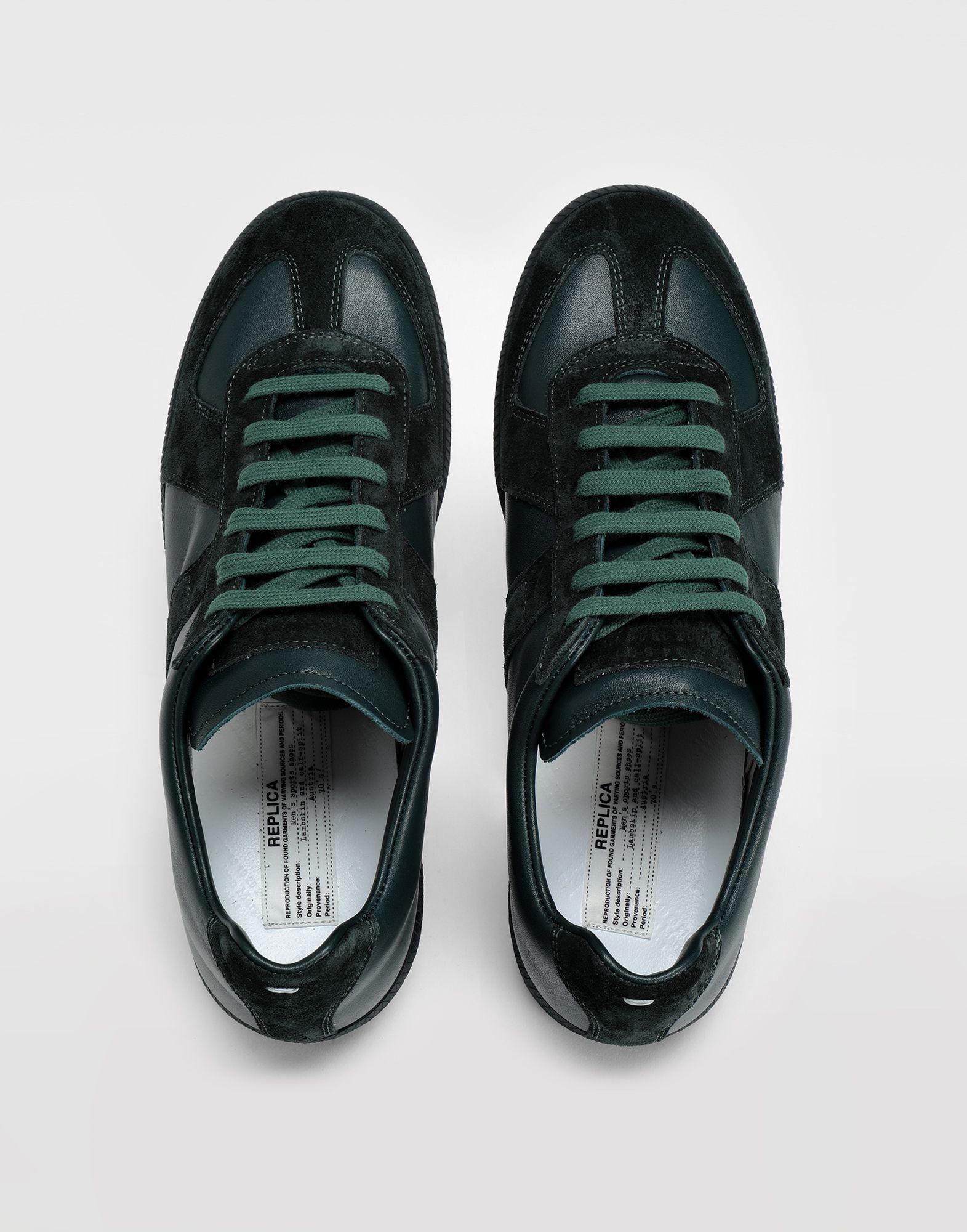 Maison Margiela Leather Replica Sneakers in Dark Green (Green) for Men ...