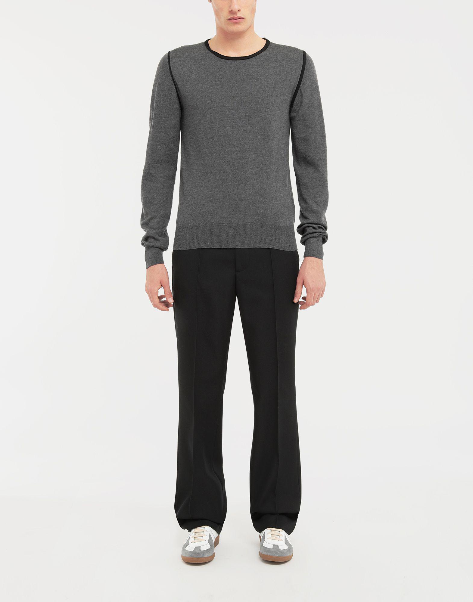 Maison Margiela Wool Spliced Waistband Pants in Black for Men - Lyst