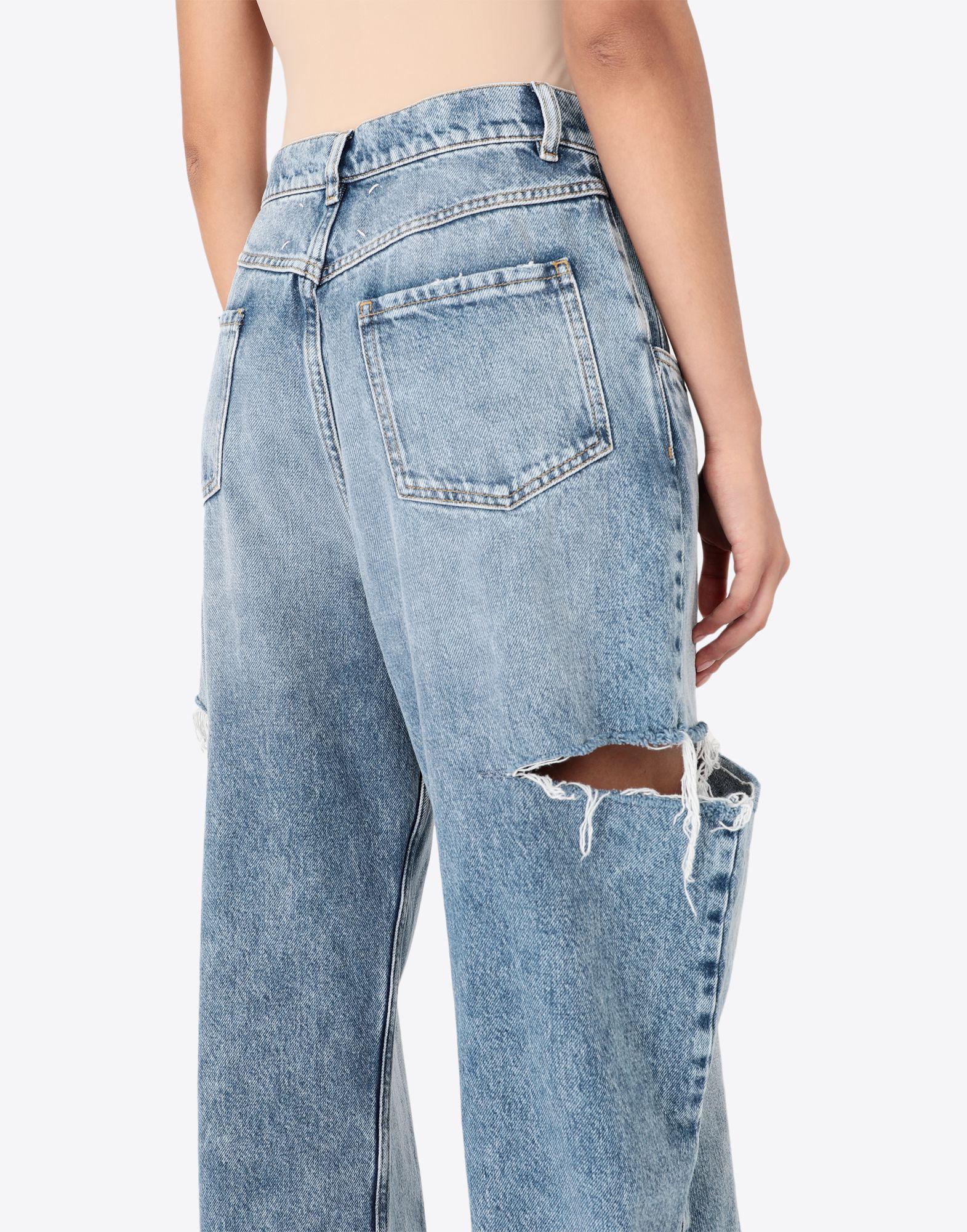 Maison Margiela Denim Jeans With Slash Details in Blue - Lyst