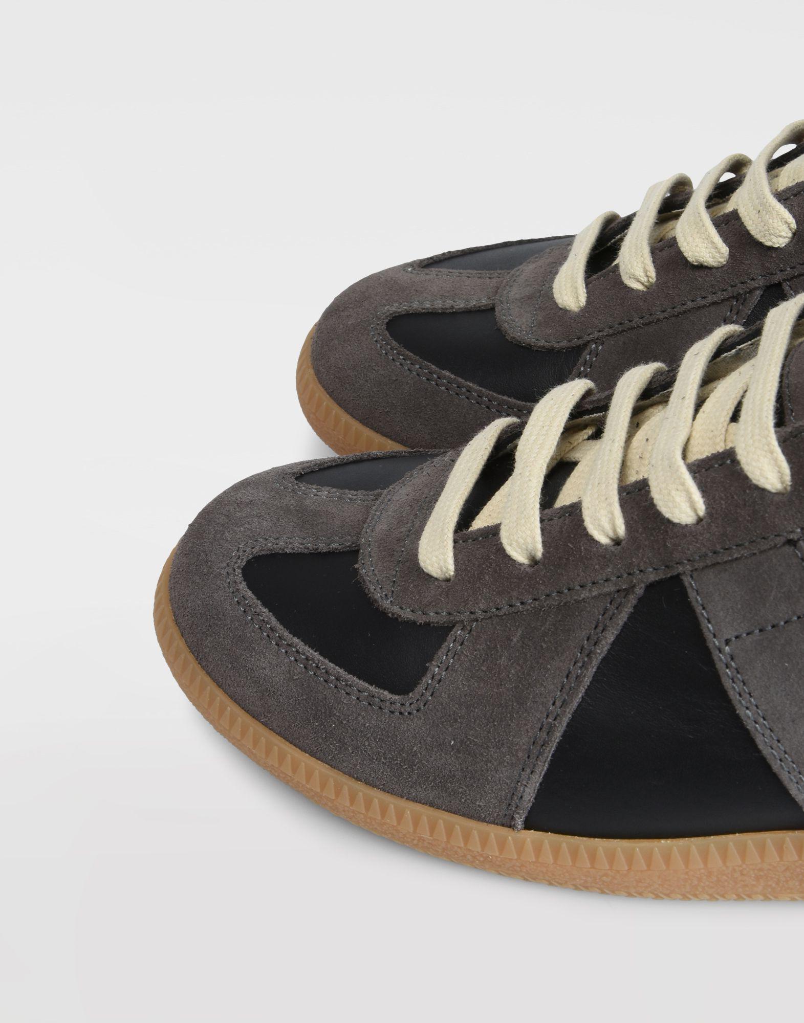 Maison Margiela Leather Replica Calfskin Sneakers in Black - Lyst