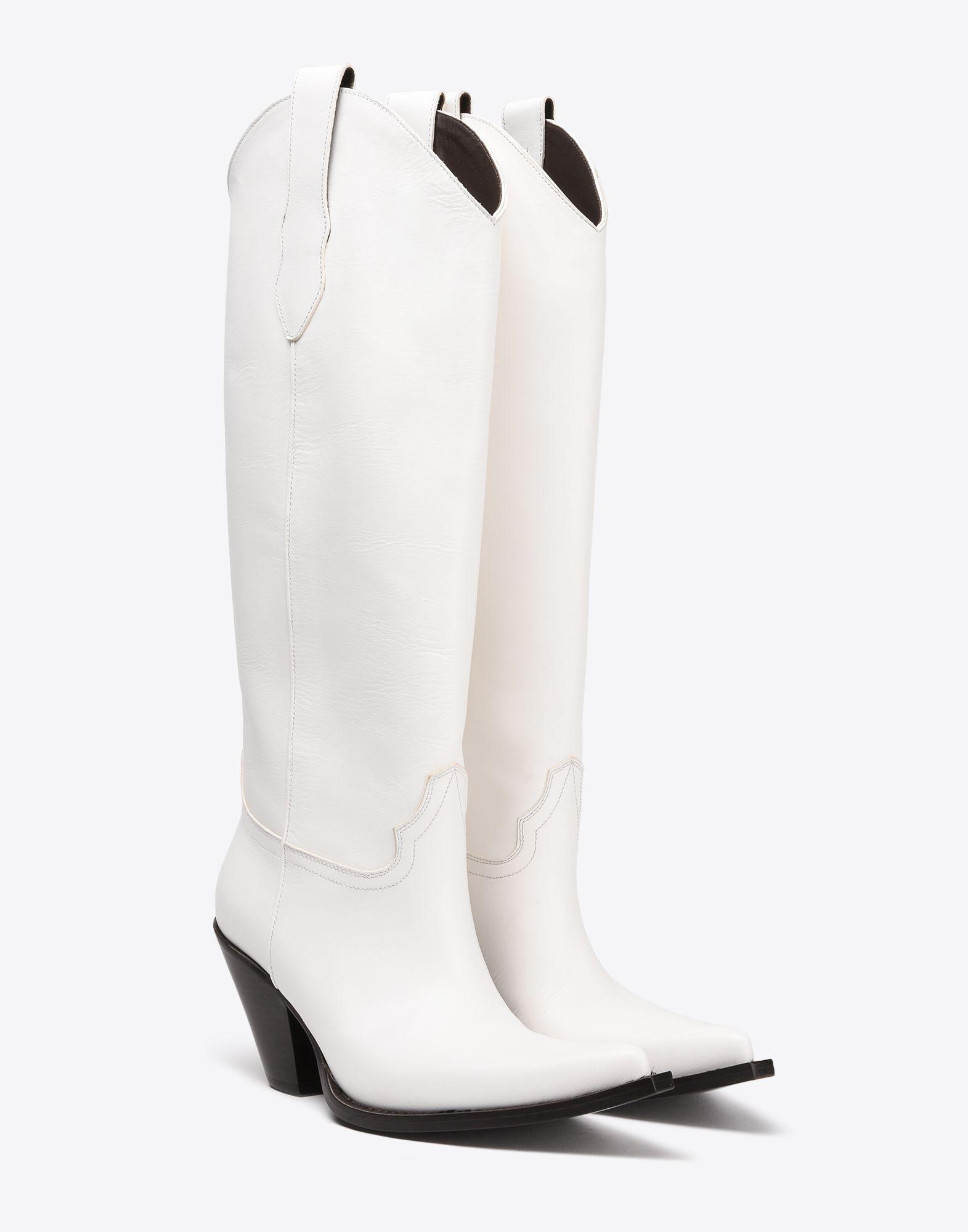 white knee high cowboy boots