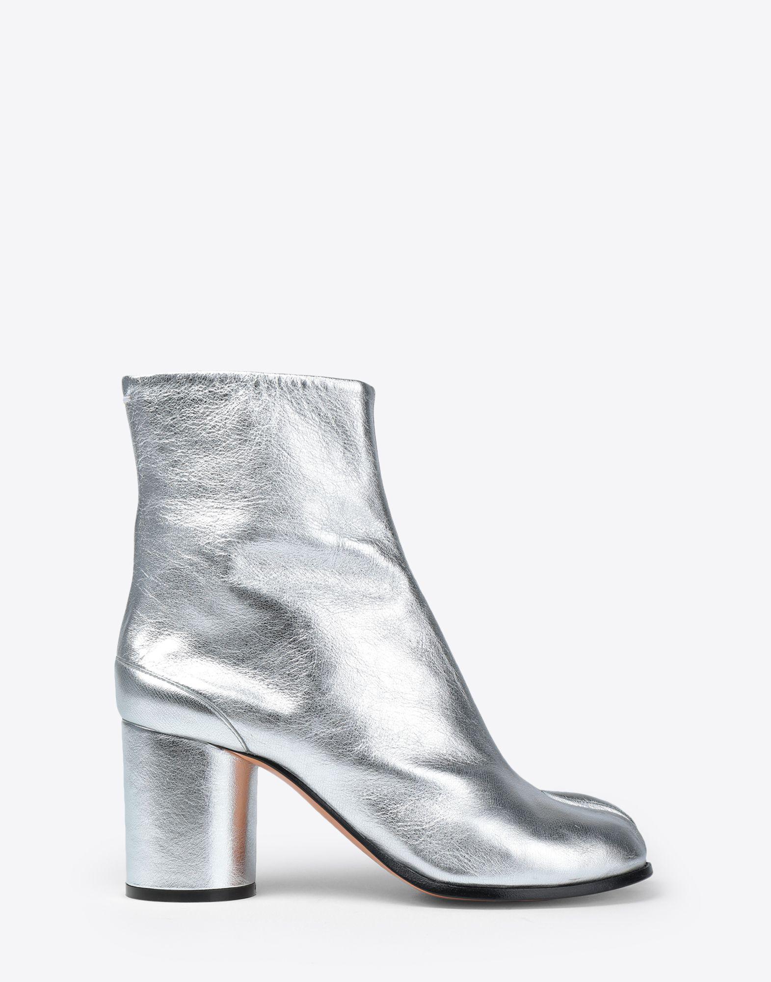 Maison Margiela Leather Silver Tabi Boots in Metallic - Lyst