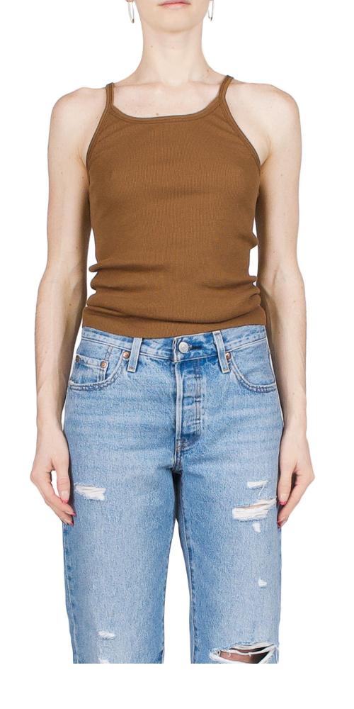 Eterne Cropped Ribbed Tank Top