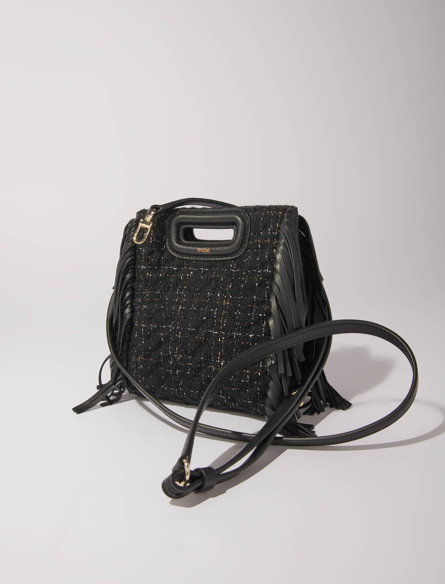 Maje Mini-Tasche M Aus Gestepptem Tweed in Schwarz Lyst DE