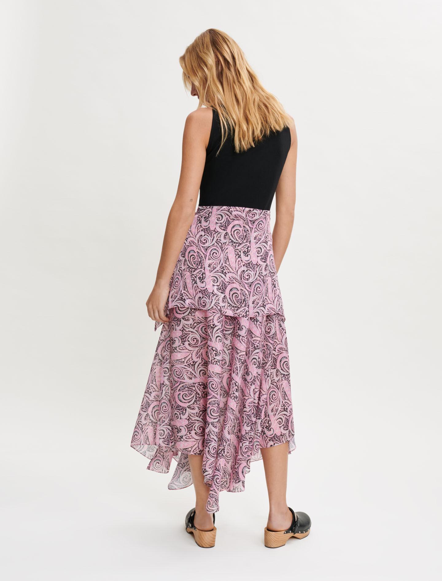 Maje Paisley-print Trompe L'ail Dress in Pink | Lyst