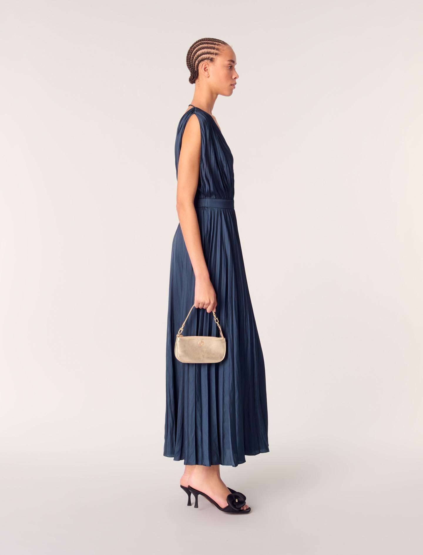 Robe Longue Plissée Maje en coloris Bleu Lyst