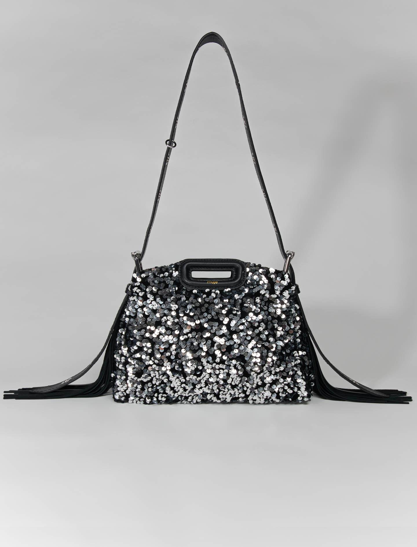 Maje Woman's Polyester, Sequin Mini Miss M Bag For Fall/winter, One Size,  In Color Black / Black in Metallic | Lyst