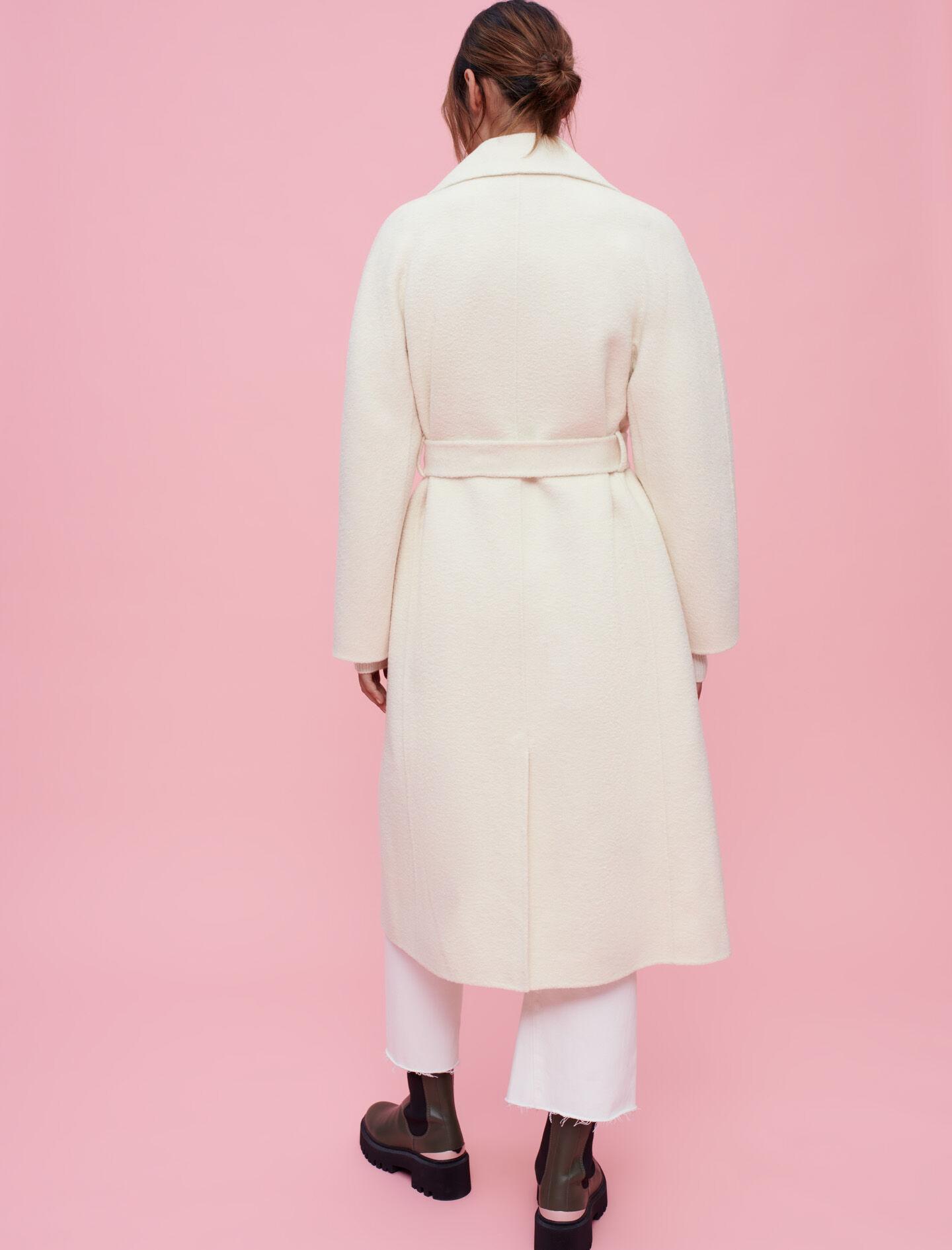 Maje Textured Double-faced Coat in Pink | Lyst