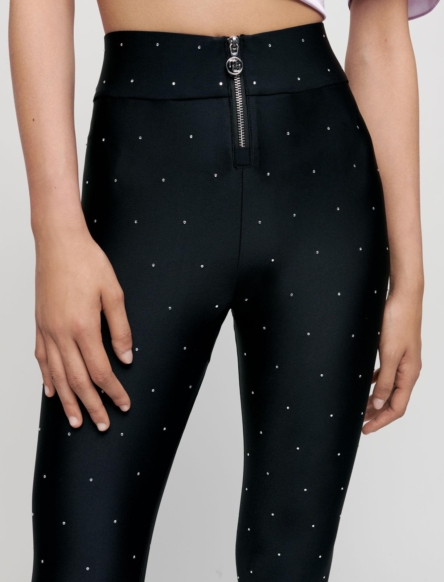 Maje Stretch Satin Leggings With 