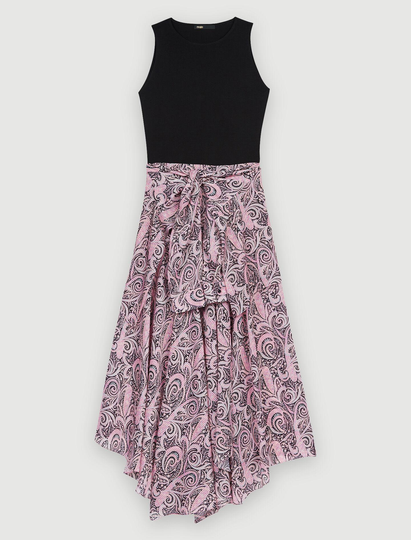 Maje Paisley-print Trompe L'ail Dress in Pink | Lyst
