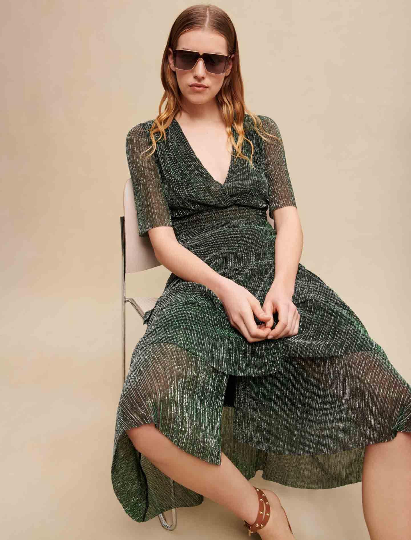 Maje robe verte sale