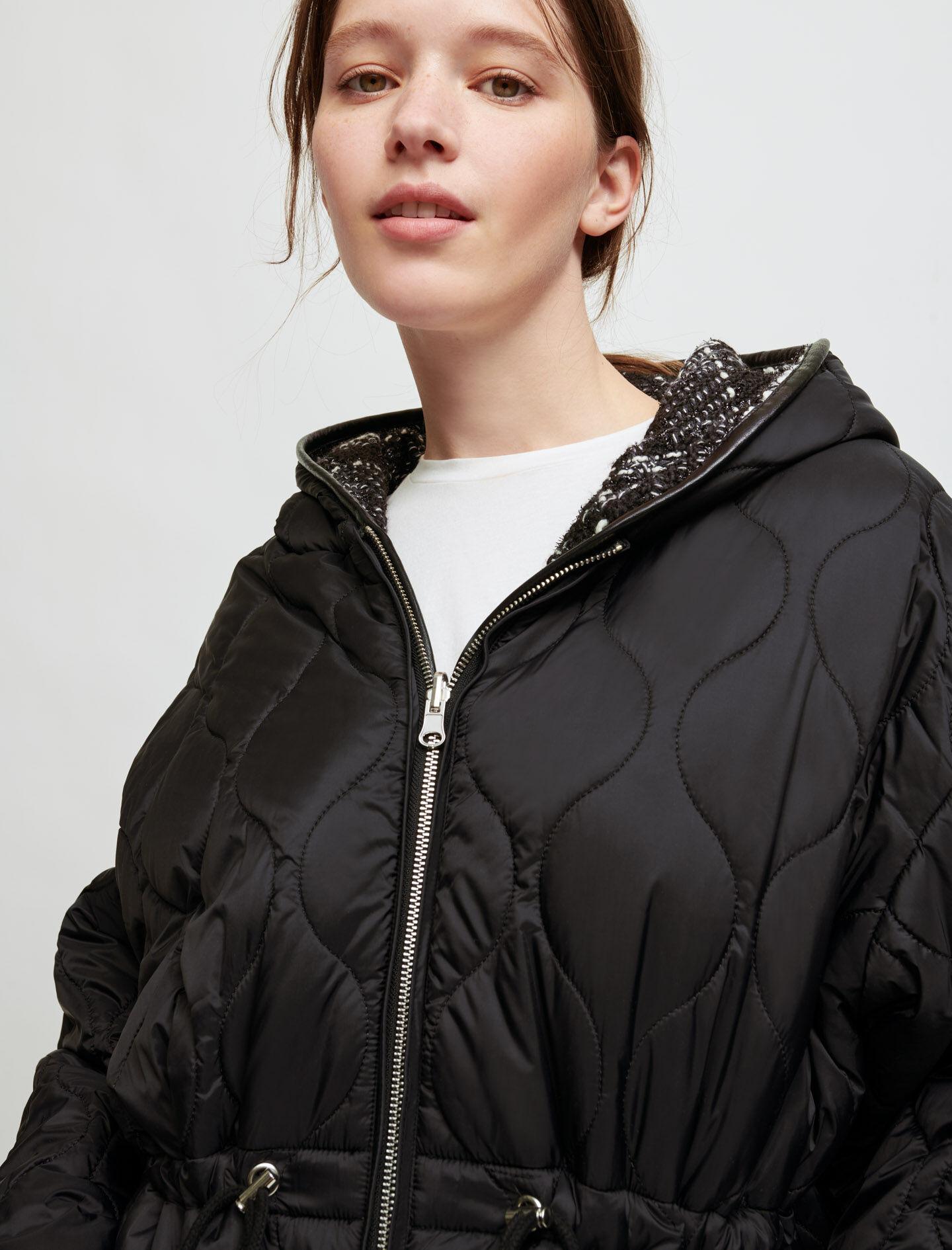 Maje Tweed And Down Reversible Coat in 