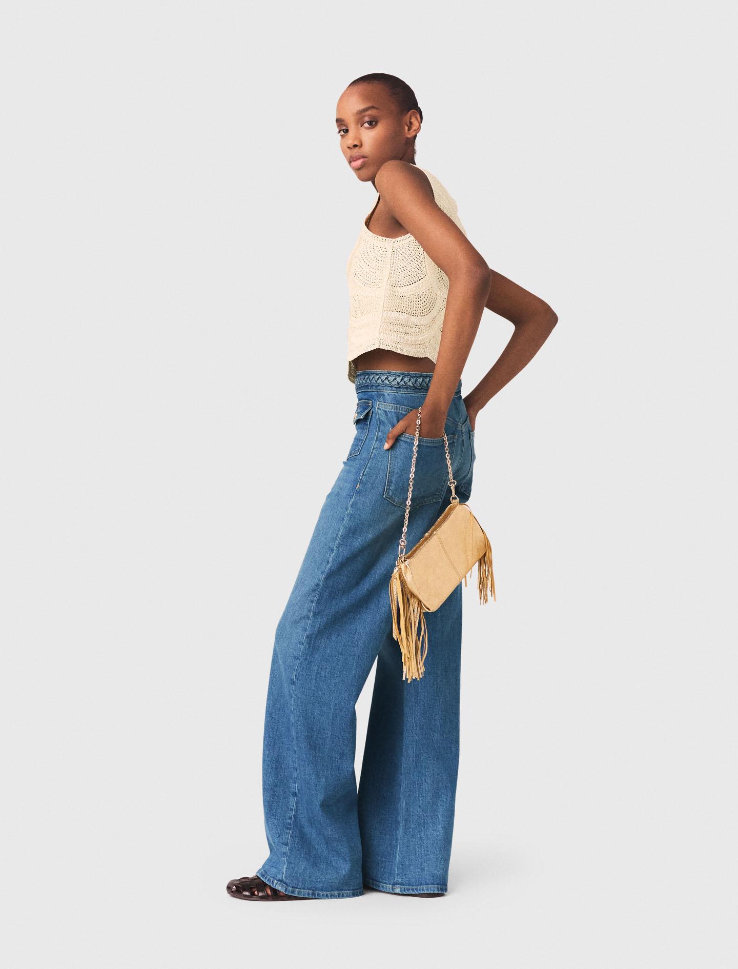 Jean MAJE Taille Haute Modèle Mom Taille 40 - Occasion Très Bon état, Couleur Bleu Vintage