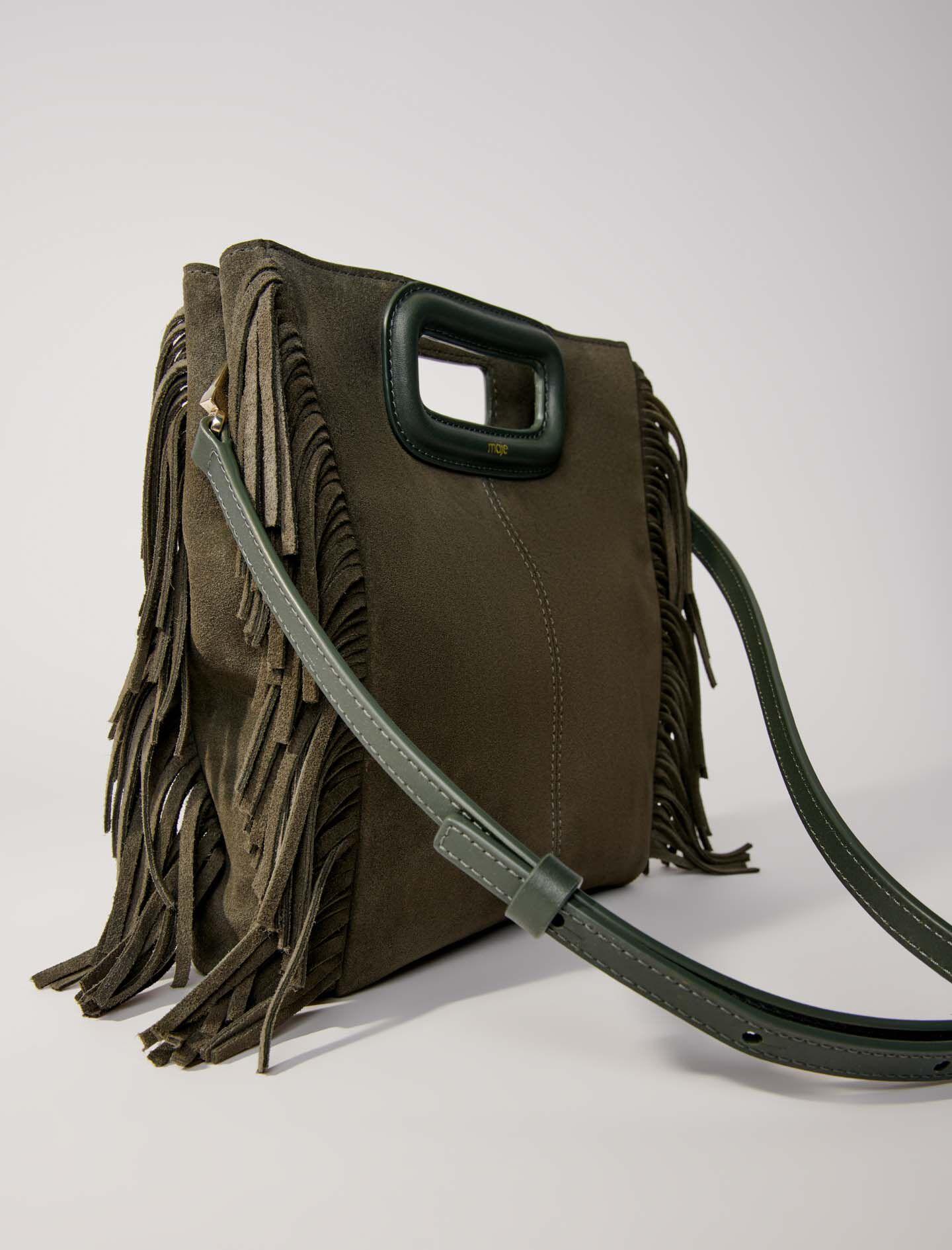 Suède Sac A Main Frange Imitation Maje Sac MAJE Femme Taille