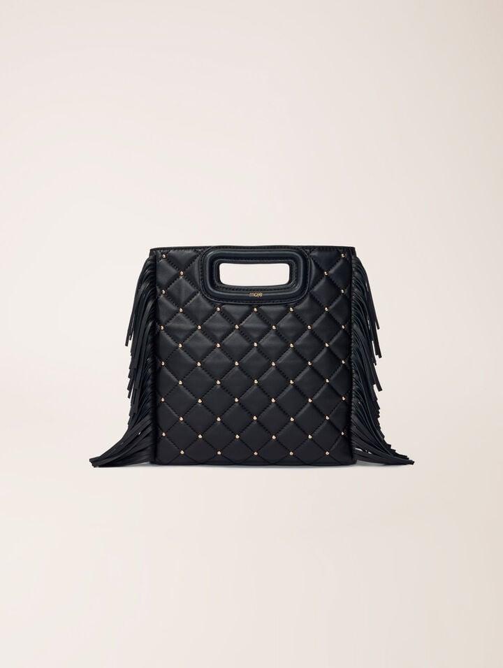 Sac M En Cuir Matelassé À Studs Maje en coloris Noir Lyst