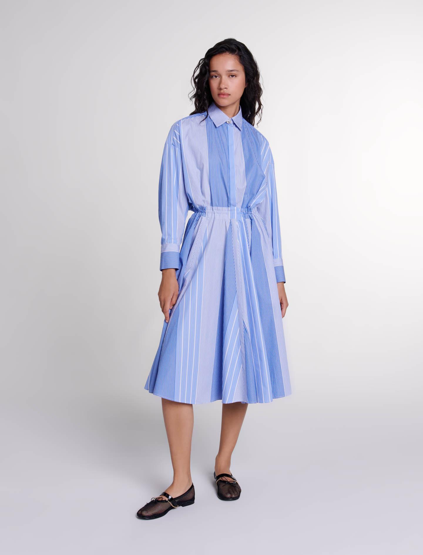 Robe Longue Loose À Rayures Maje en coloris Bleu Lyst