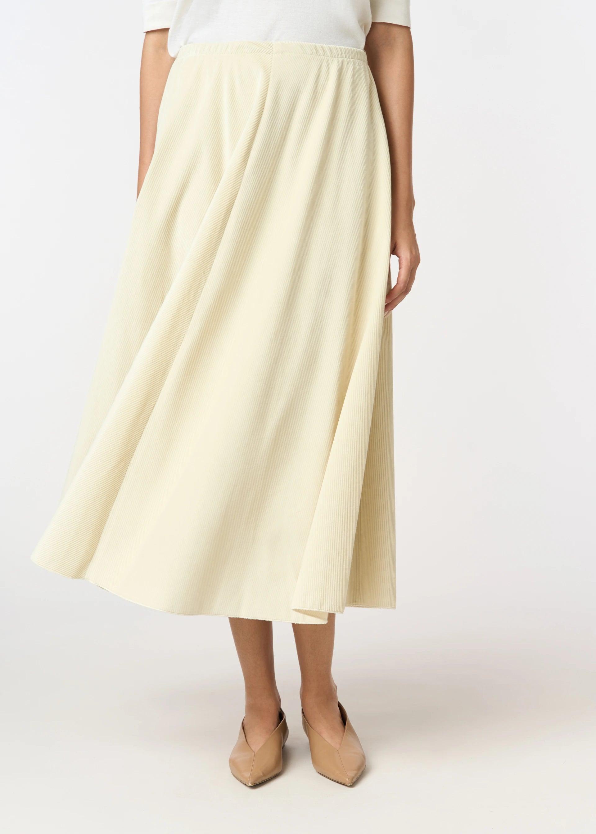 スカート MALO BLACK COTTON SKIRT Malo Flared high-waisted midi skirt | The Fashion Square