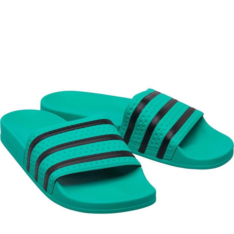 green adidas slides