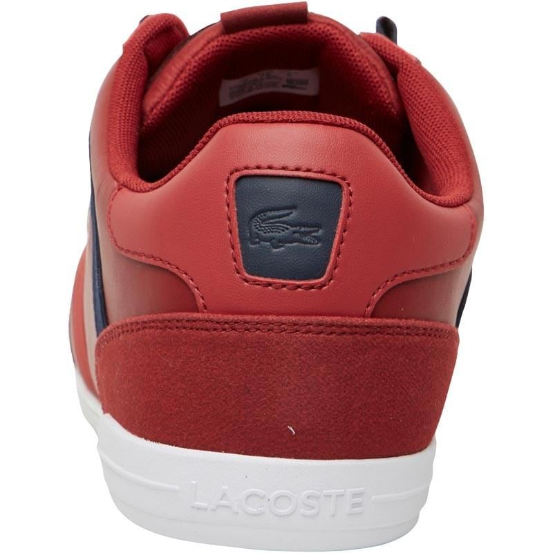 lacoste mens giron trainers dark red