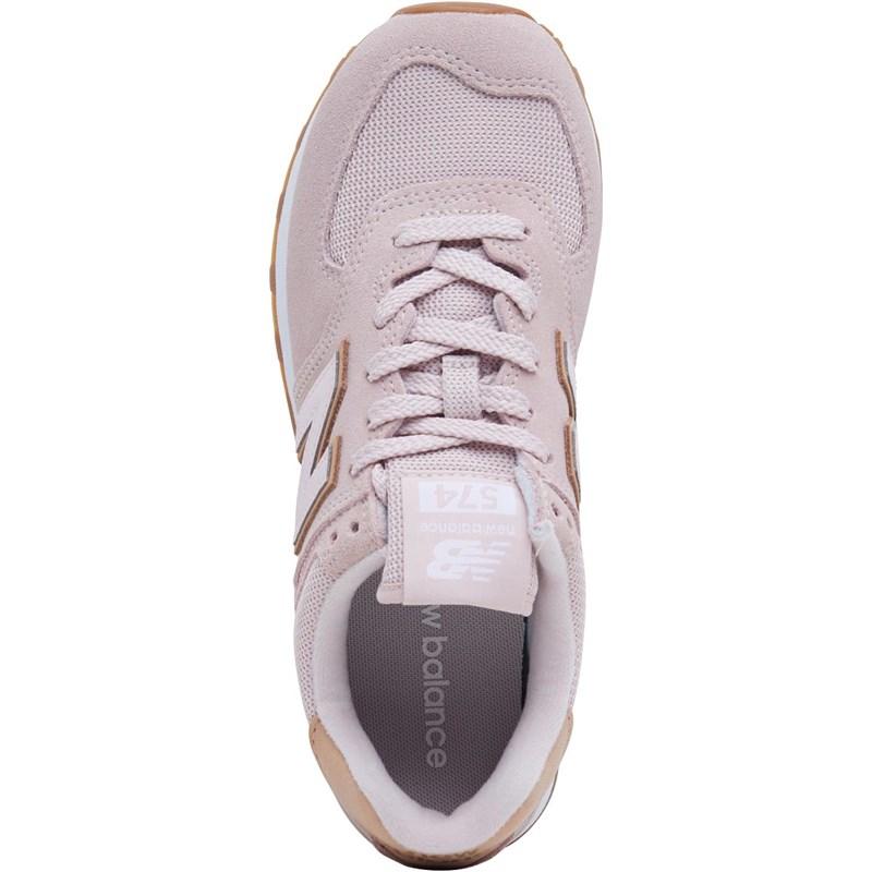 new balance 574 pink suede trainers