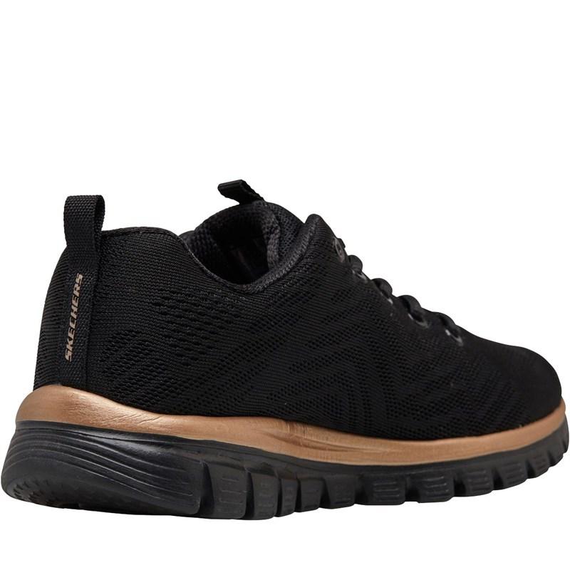 skechers graceful get connected schwarz gold