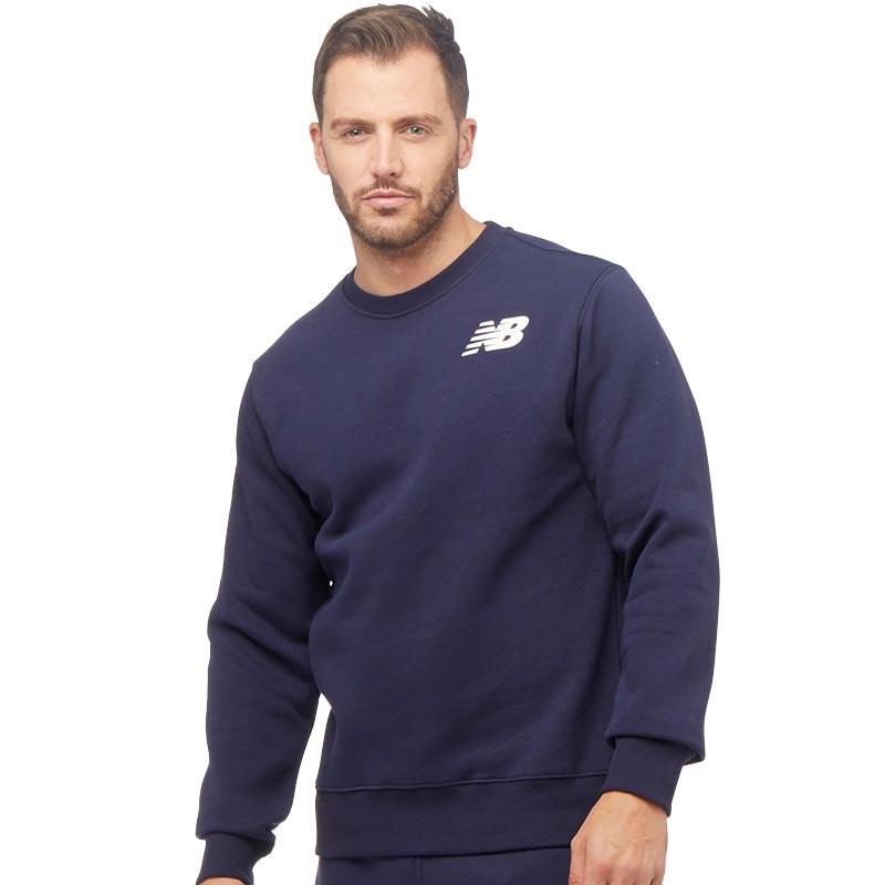 New Balance Fleece Crew Sweatshirt Navy in Blue for Men - Lyst
