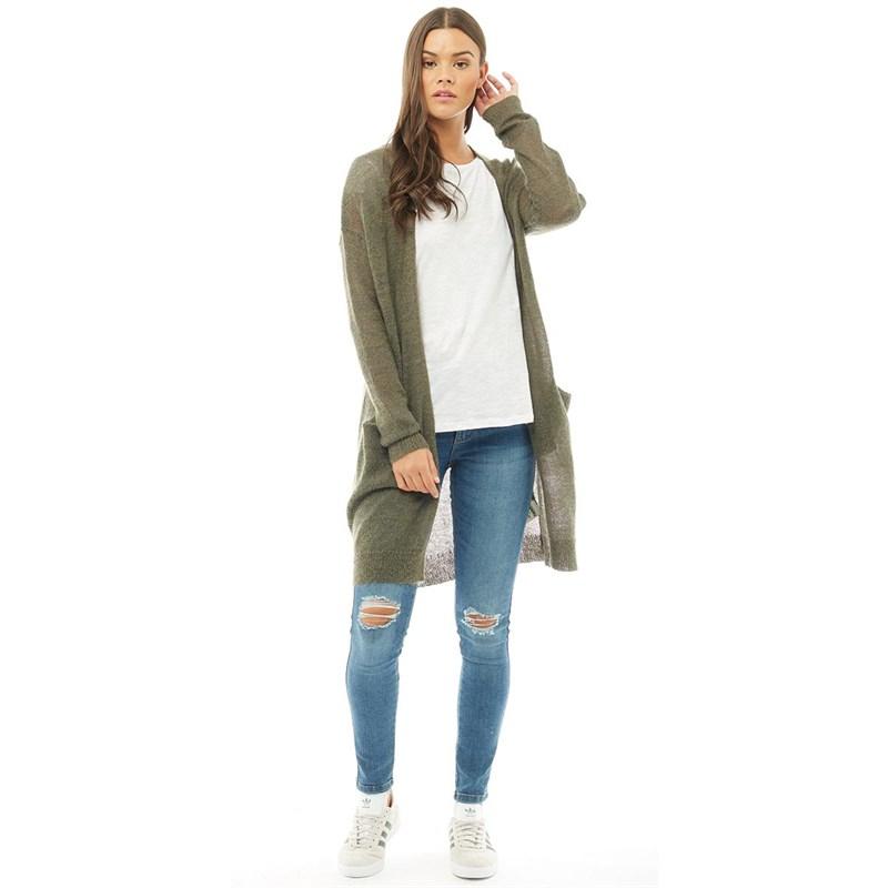 longline khaki cardigan