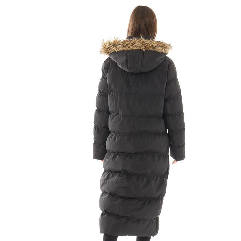 Brave Soul Hopp Womens Faux Fur Trim Detachable Hooded Quilted Padded Coat