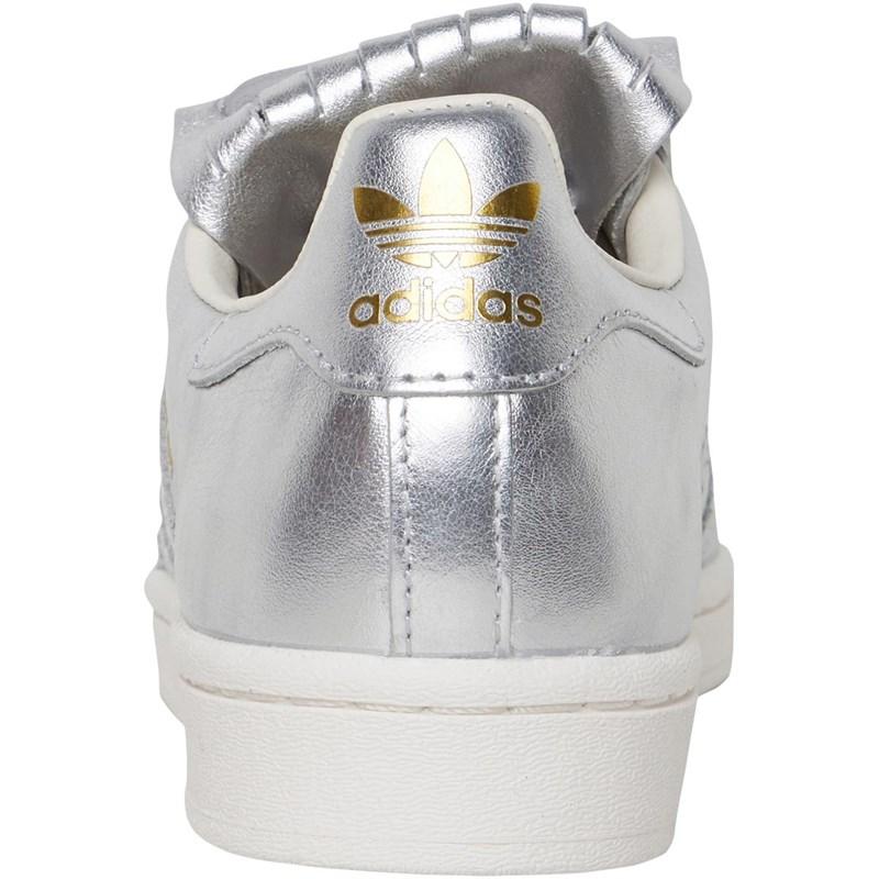 adidas originals silver metallic superstar trainers