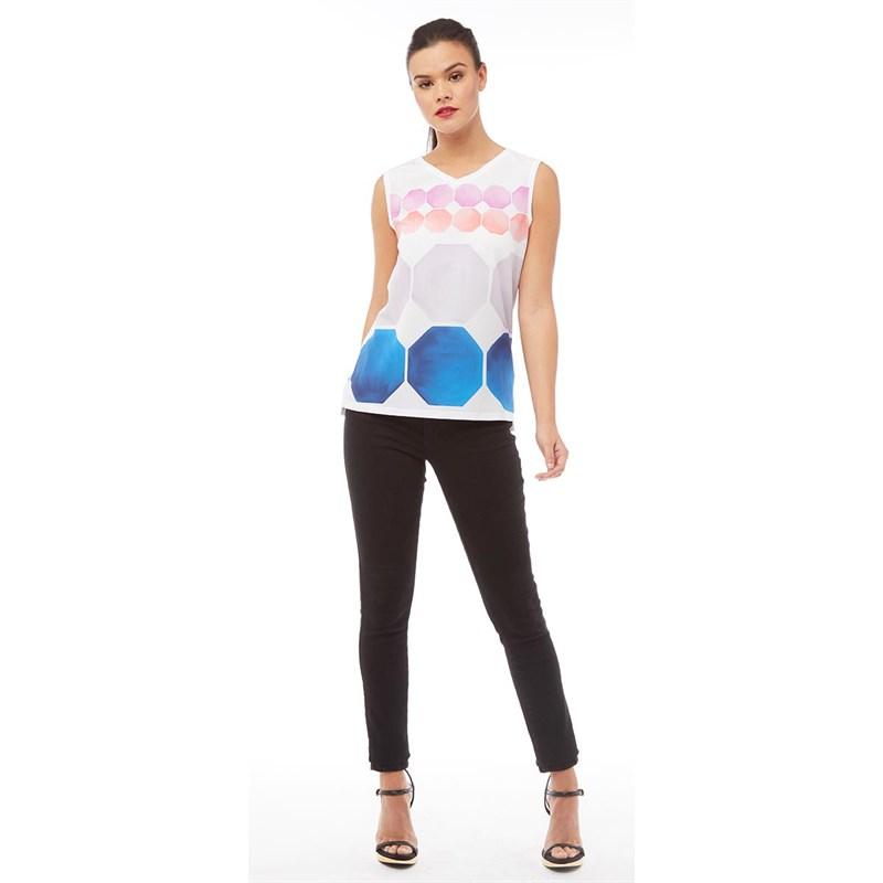 TED BAKER /"Canndy/" marina mosaic vest tee crepe top