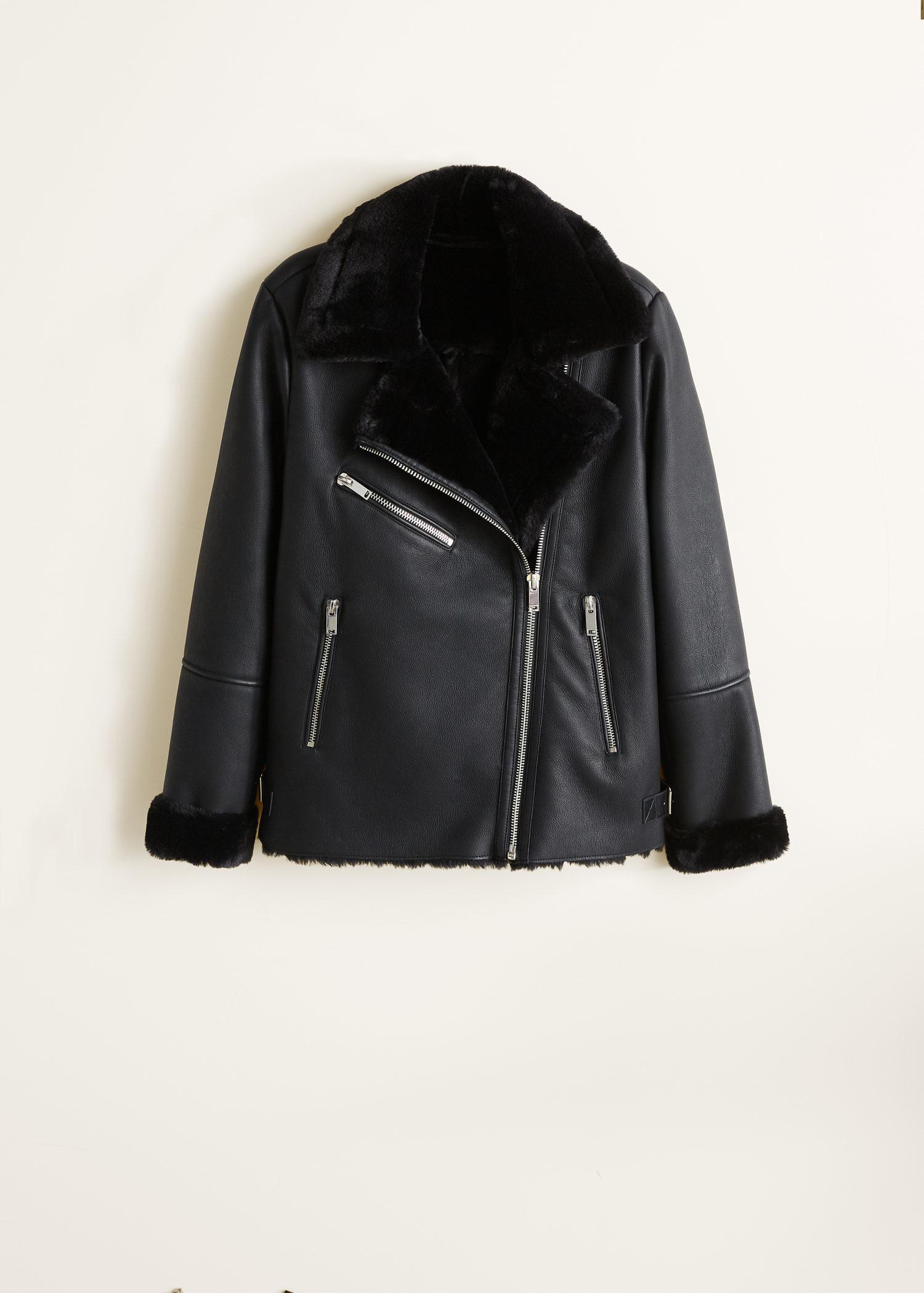biker faux fur jacket