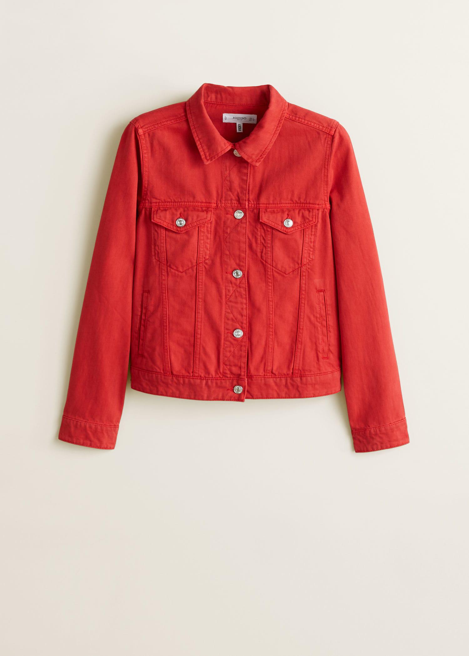 mango red denim jacket