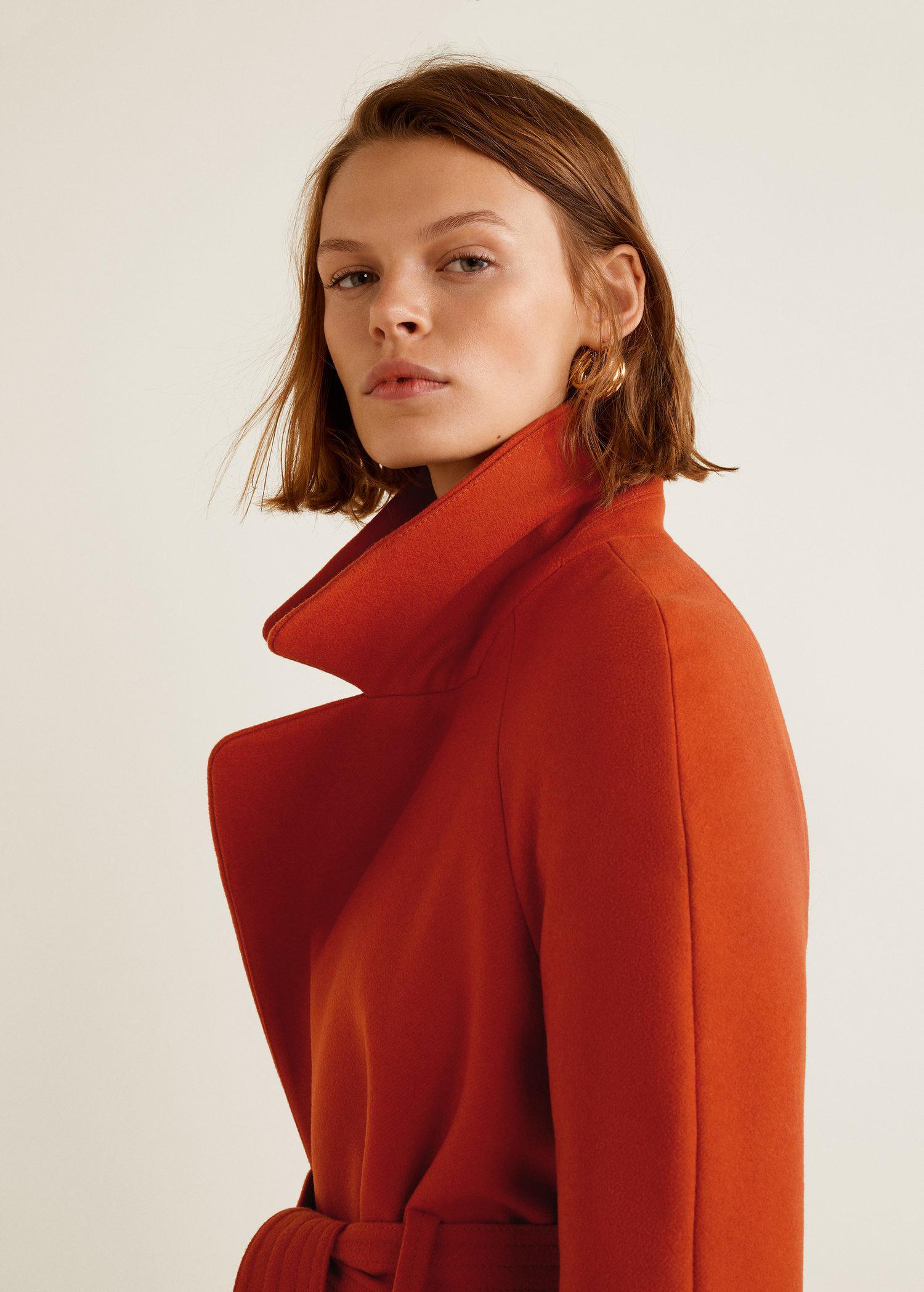 mango burnt orange coat