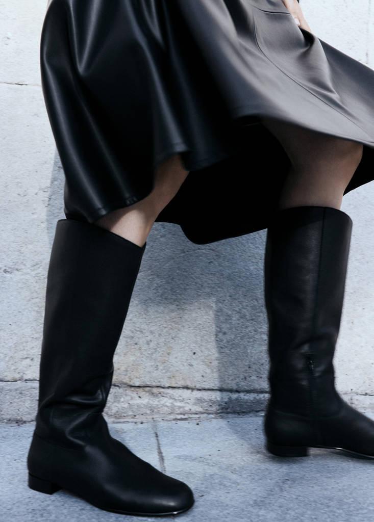 OHC Stivali Mango Con Tacco Largo 7cm Per Donna, Polpacci XL, Chiusura Cerniera, Pelle Sintetica, Autunno Inverno