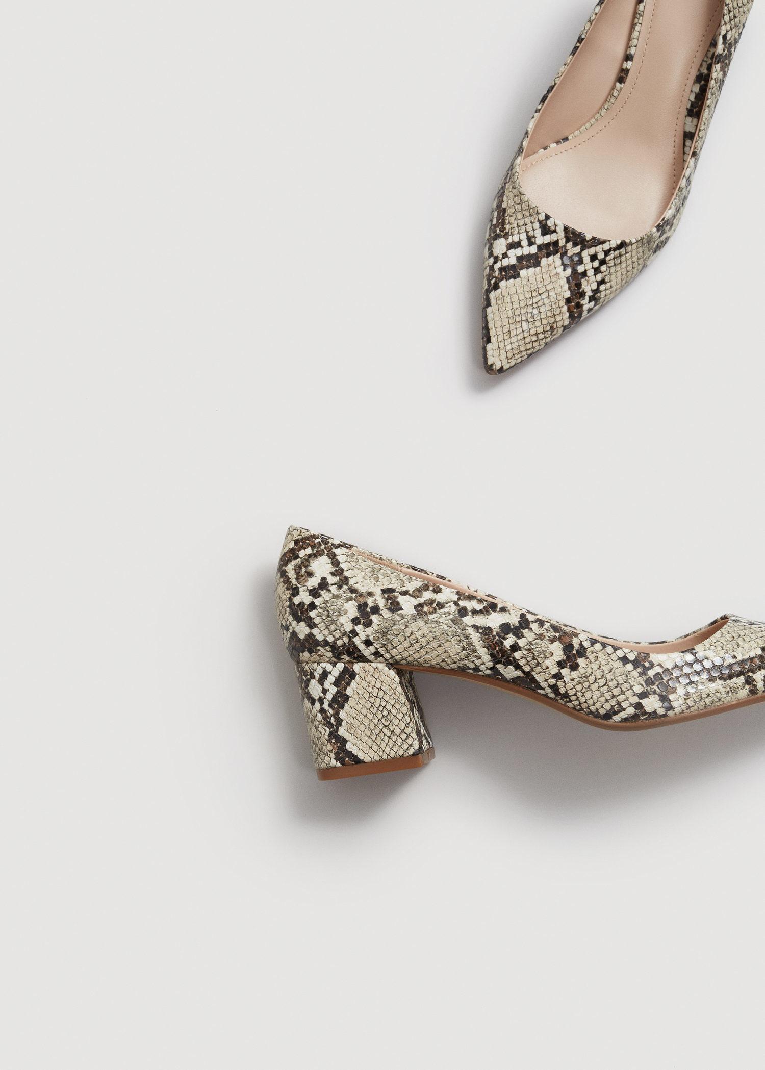 mango snakeskin heels
