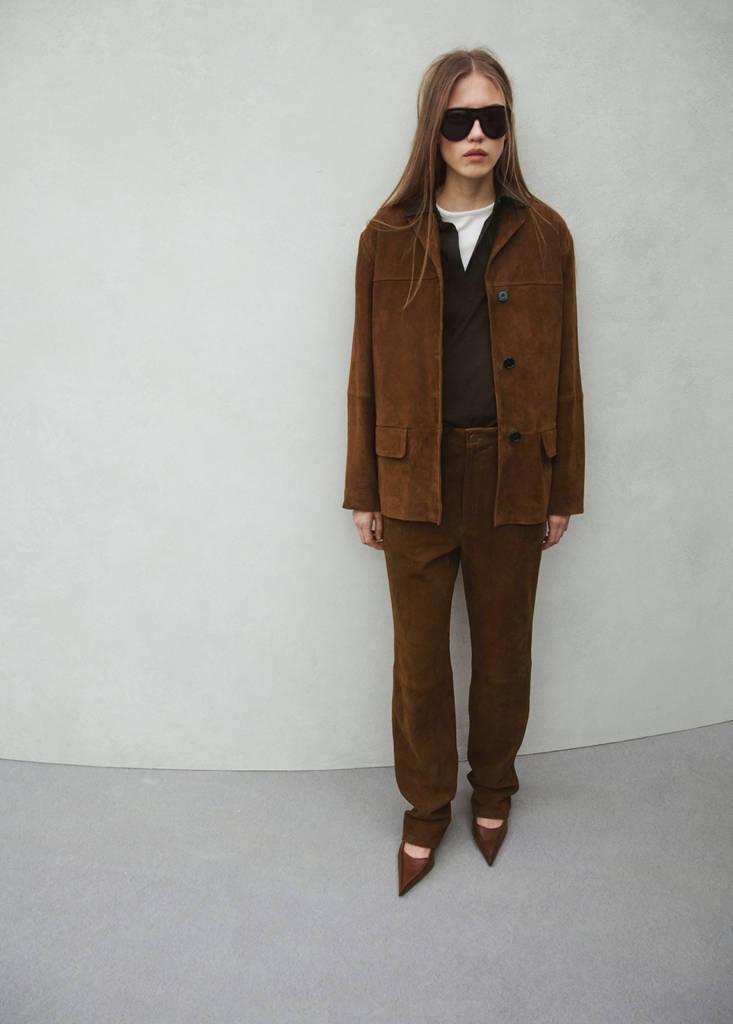 Pantalons en cuir marron pour Femme
