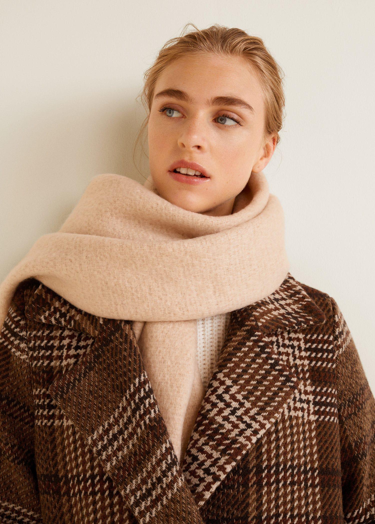 mango checked recycled wool coat