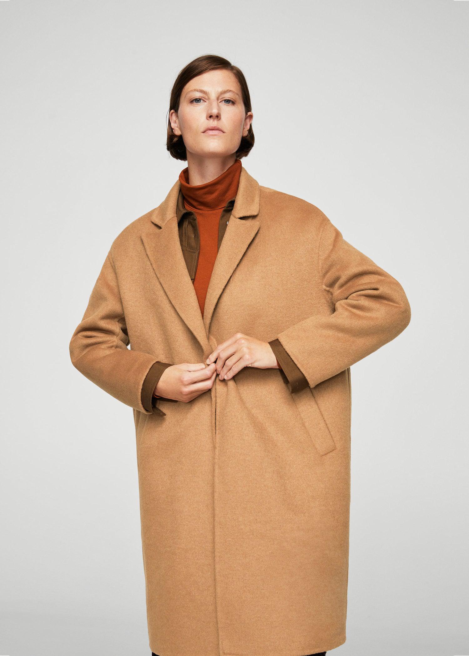 mango camel wool coat