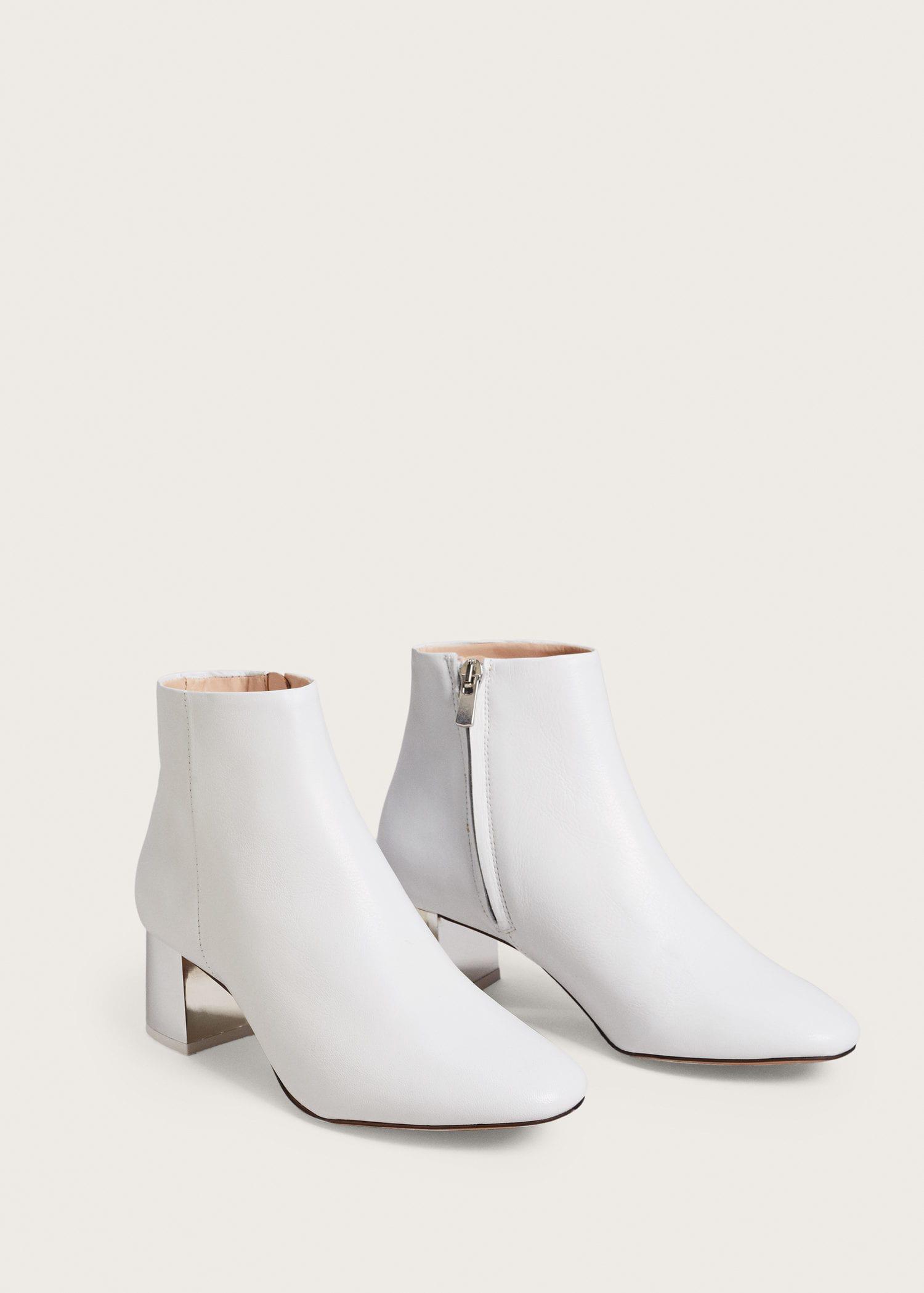 white ankle boots mango