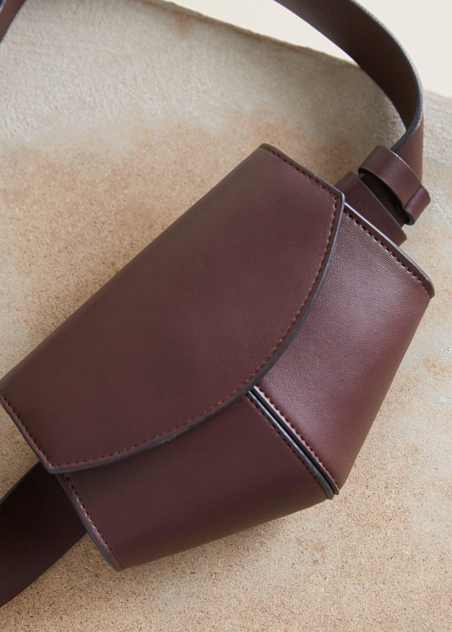 mango leather flap bum bag