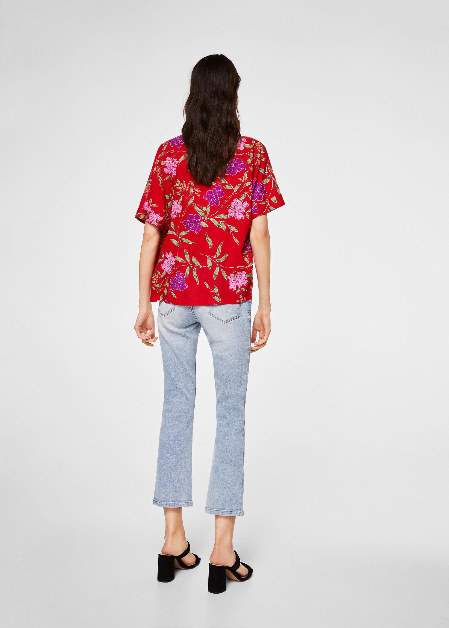 mango floral print shirt