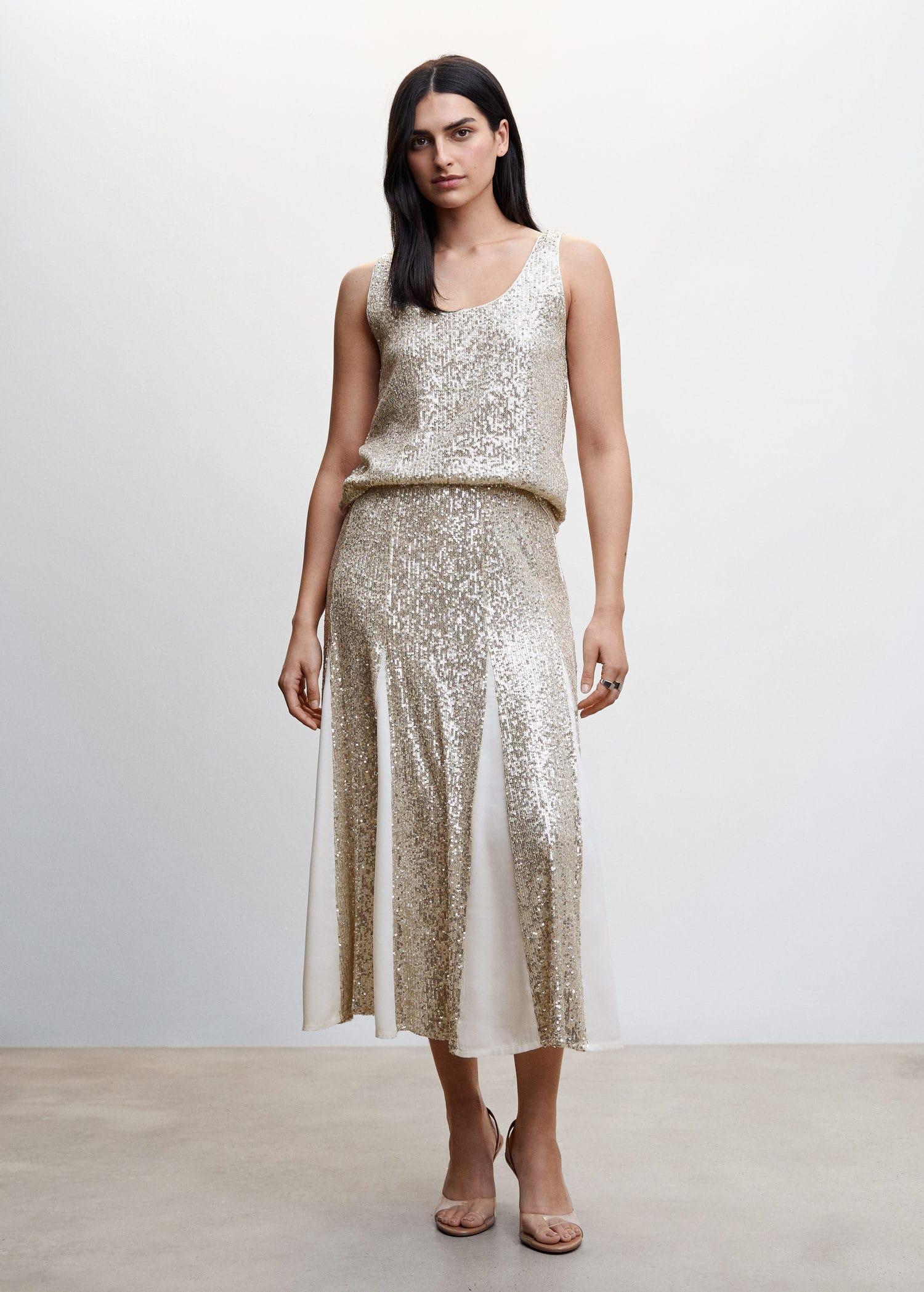 Mango sequin top midi skirt
