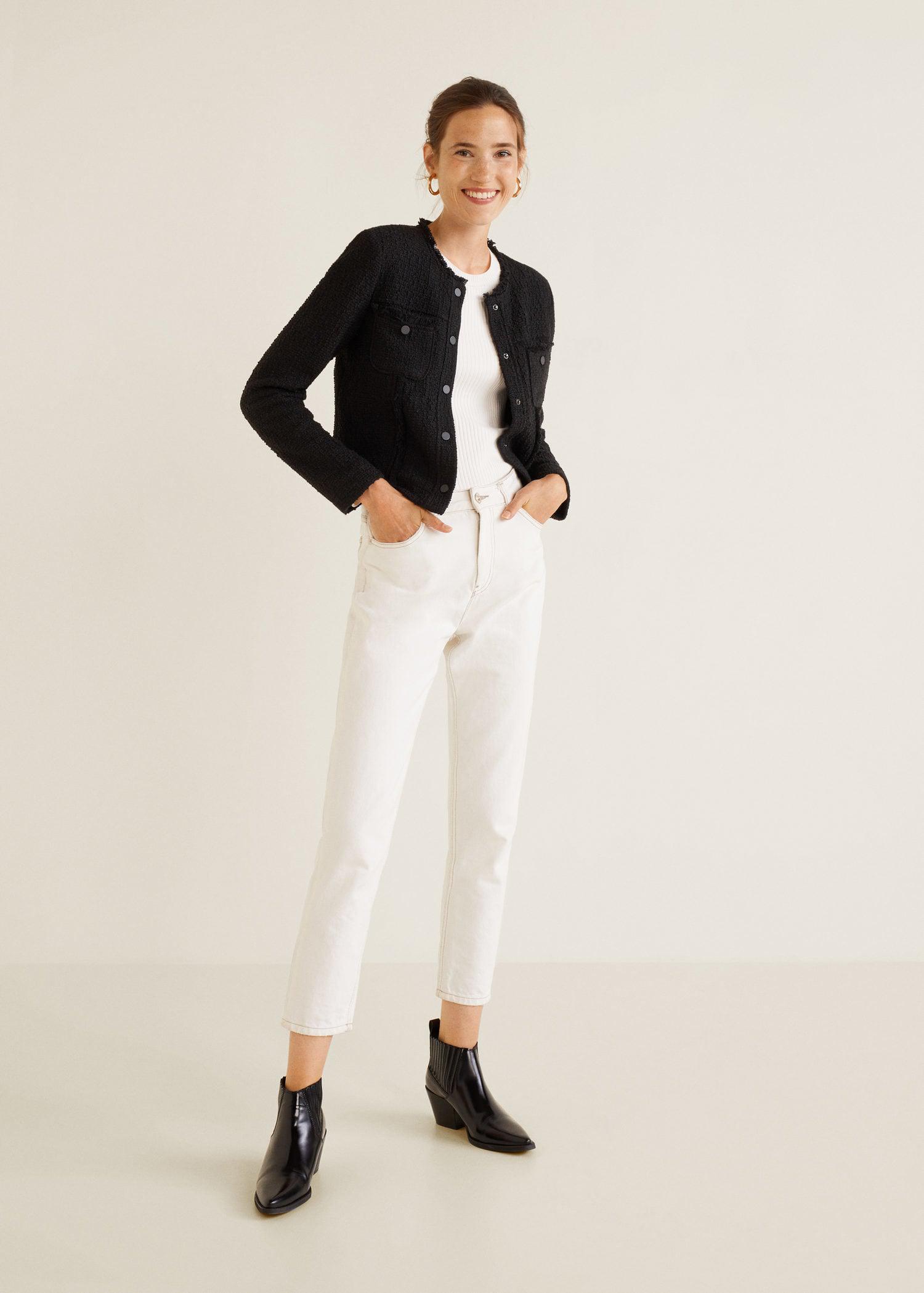 mango black tweed jacket