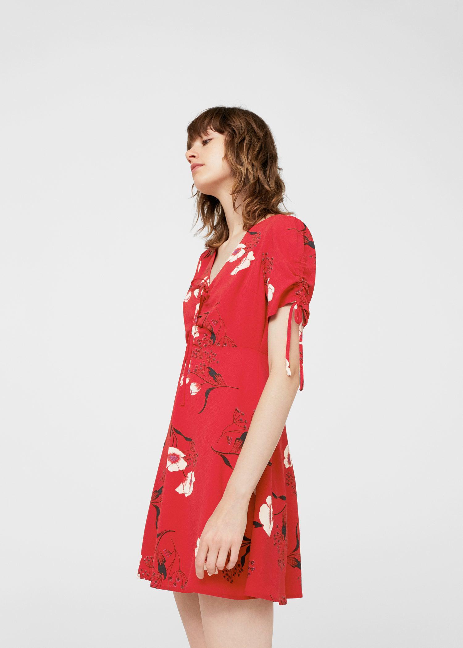 Lyst - Mango Floral Print Dress in Red