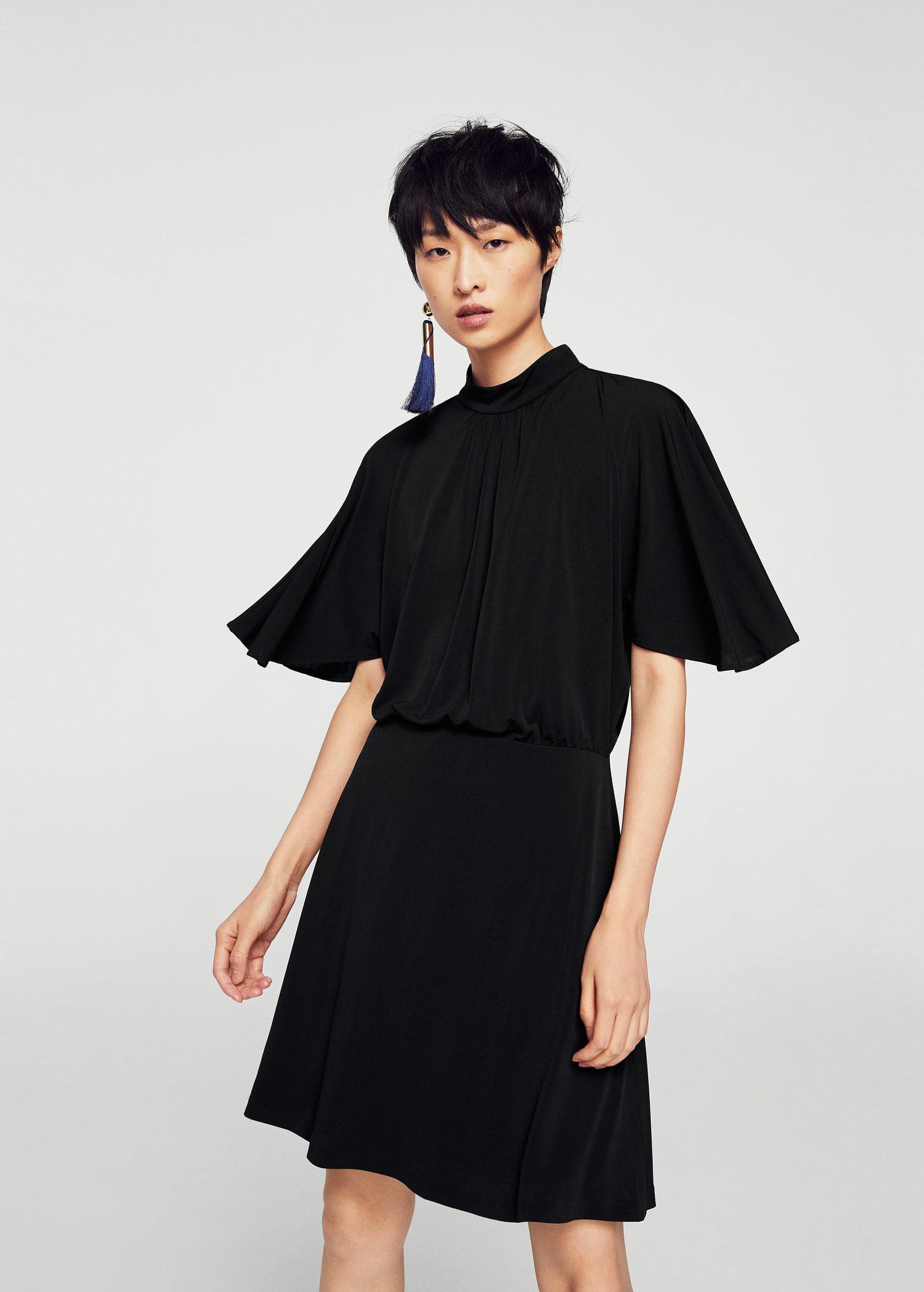 mango ruched detail dress