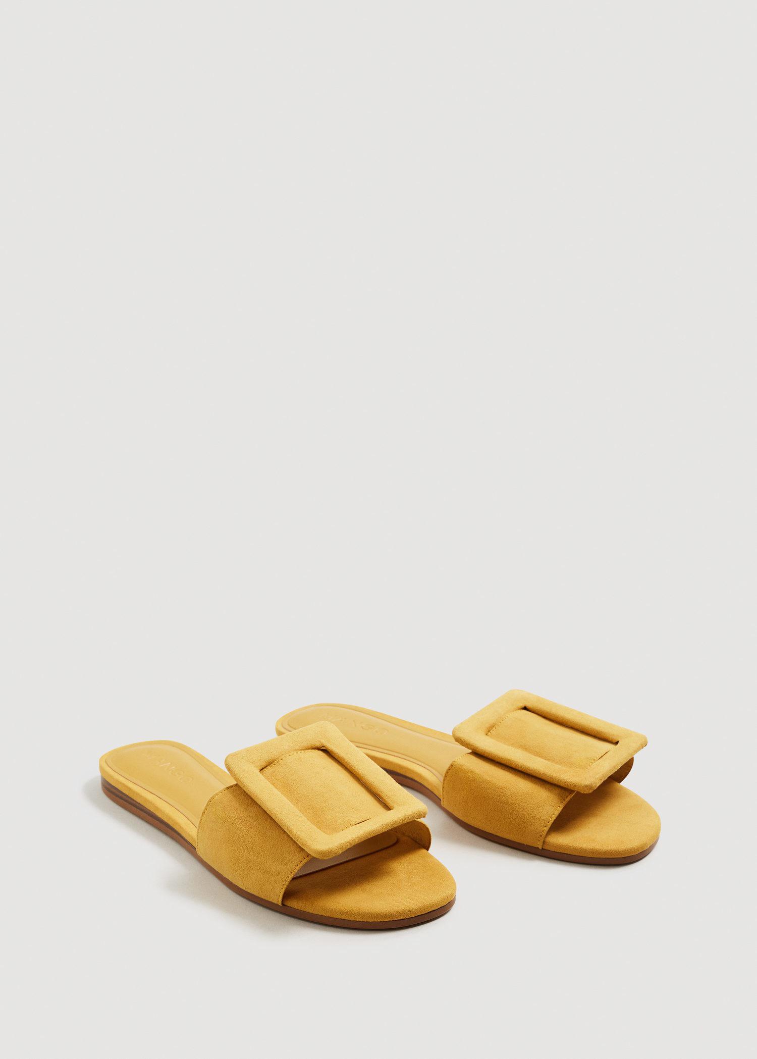 mustard color flip flops