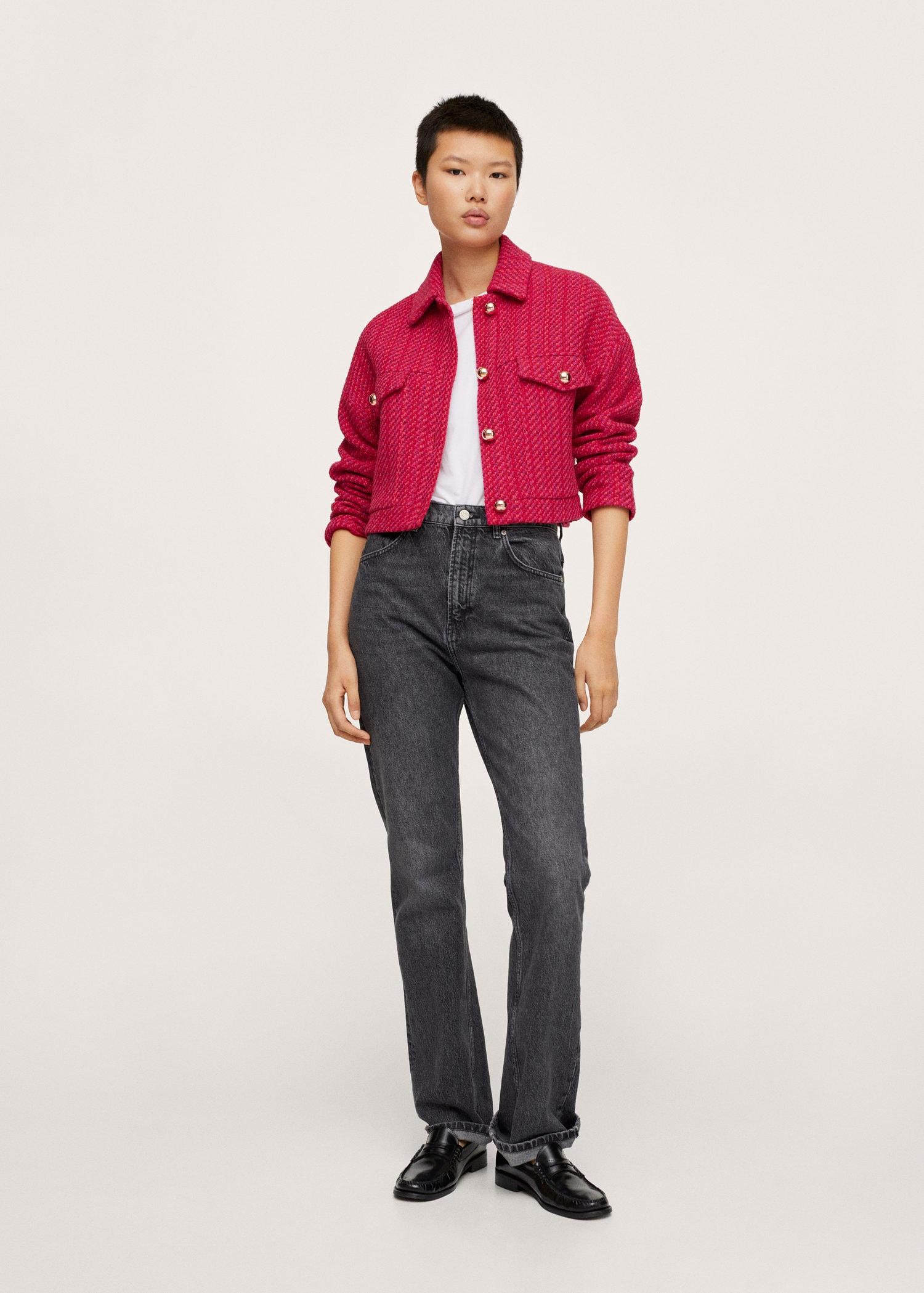 Mango Crop Tweed Jacket in Pink Lyst UK