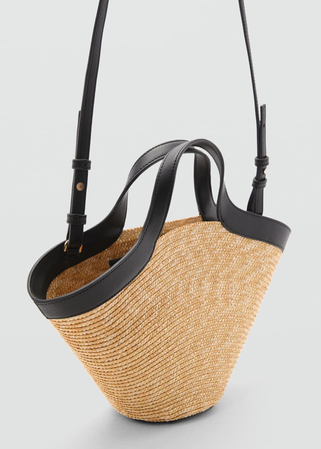 Mango Natural Fiber Basket Crossbody Bag in Black Lyst UK