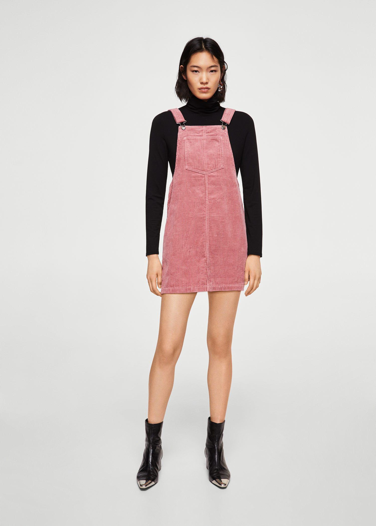 pink dungaree skirt