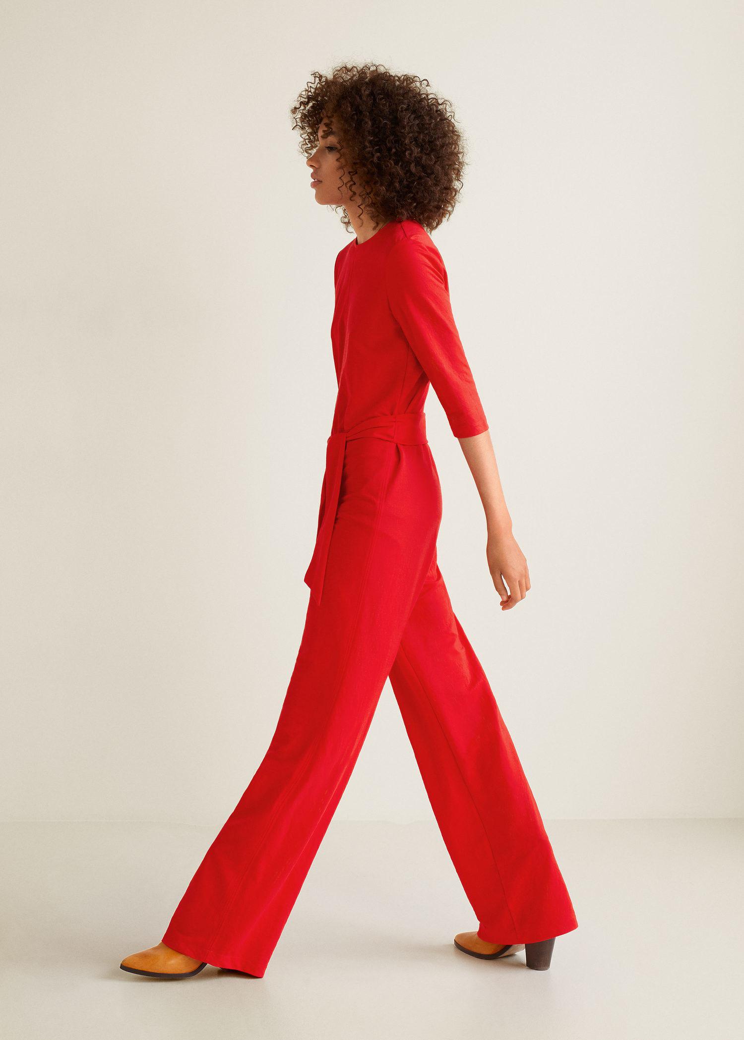 mango bow long jumpsuit
